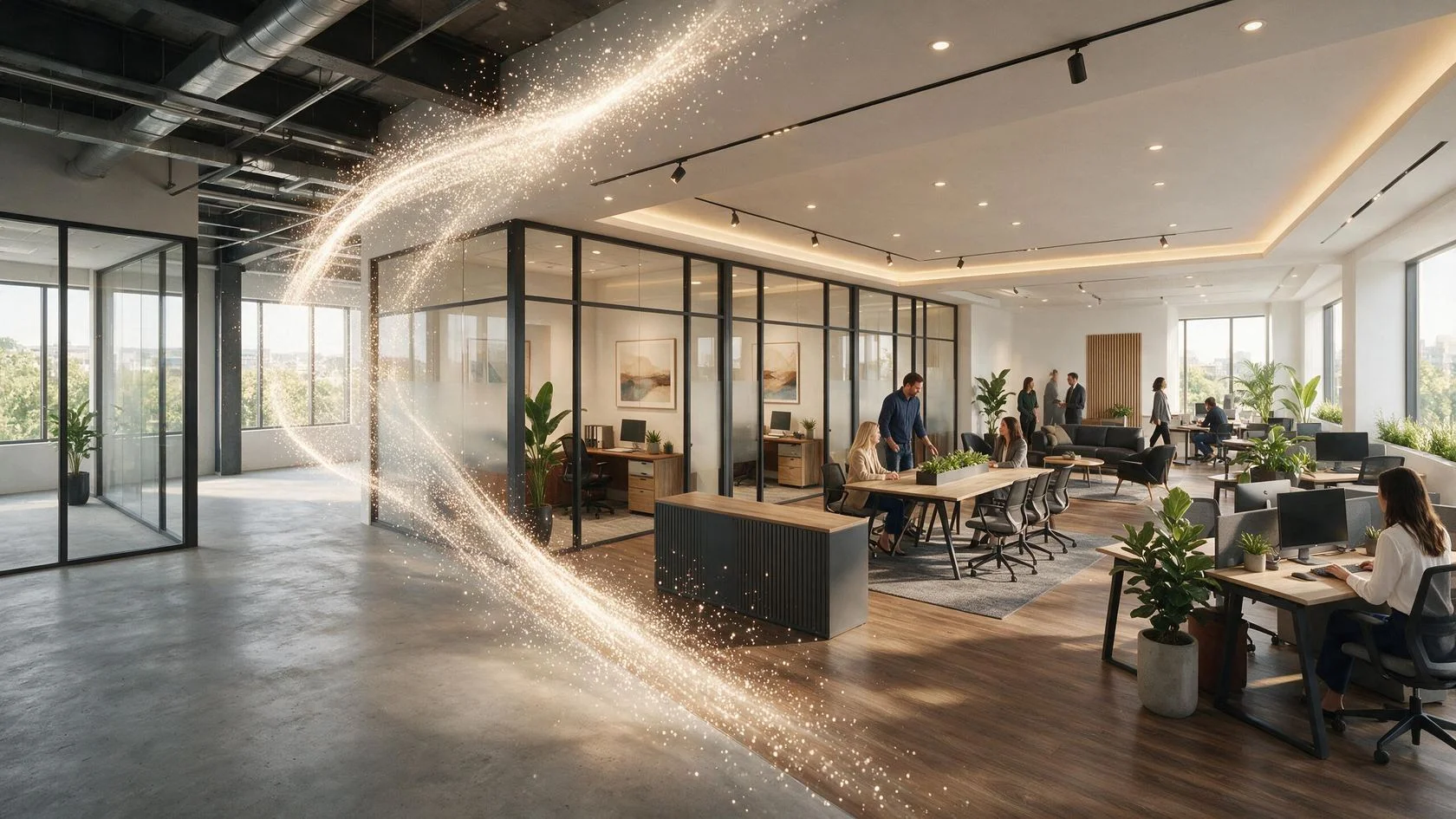 Digitisation effect sweeping through an office space